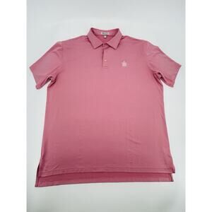 Peter Millar Mens Summer Comfort Golf Polo Shirt Size L Pink Performance Stretch